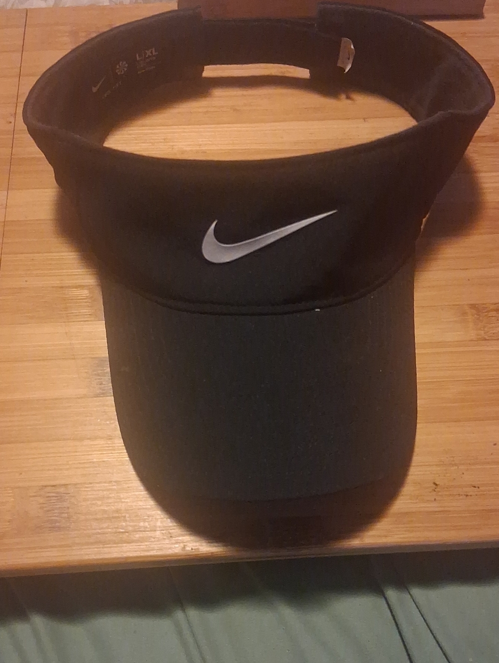 Nike Black Visor with Silver Swoosh L/Xl